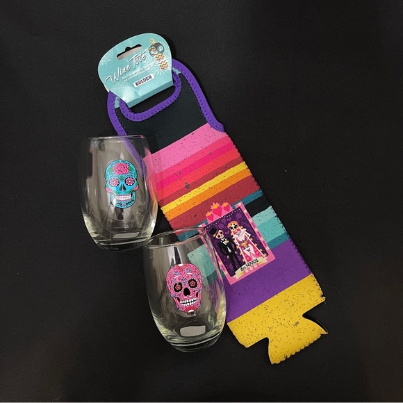 Day of the Dead Stemless Wine Glasses and Tote - Picture 11 of 13